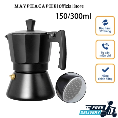 Bình Pha Espresso Moka Pot 150/300ml Siêu Nhẹ Dùng Được Bếp Từ Mayphacaphe_86