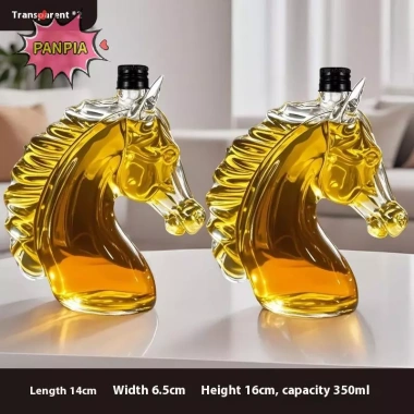 Bình thủy tinh hình ngựa khắc chai - Quà tặng độc đáo cho rượu Bourbon & Brandy, 217.800₫