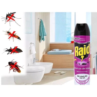 Bình xịt côn trùng Raid 600ml - Diệt muỗi, gián nhanh, giá chỉ 65.000 VND