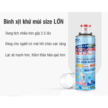 Bình Xịt Khử Mùi Giày Nhật Bản 350ml Kháng Khuẩn, Mát Lạnh, Hương Thơm Giữ Lâu - 29.000 VND 4
