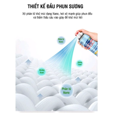 Bình Xịt Khử Mùi Giày Nhật Bản 350ml Kháng Khuẩn, Mát Lạnh, Hương Thơm Giữ Lâu - 29.000 VND 7
