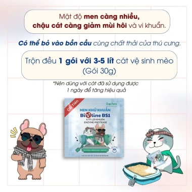 Bioline BS1 Men khử khuẩn cát vệ sinh mèo - Diệt mầm bệnh, mùi hôi, giảm 22% chỉ 32.000₫ 4