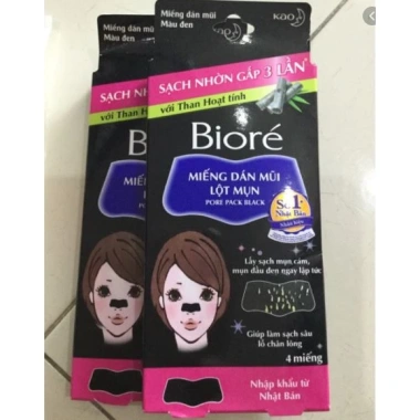 Bioré Miếng Dán Mũi Lột Mụn 4 Miếng - Giảm Mụn Nhanh, Giá Ưu Đãi 36.000 VND