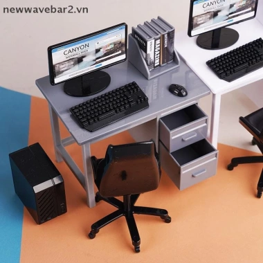 Bộ 1/12 Nhà Búp Bê Bàn Phím Máy Tính Thu Nhỏ – Bàn Ghế Trang Trí Nội Thất Phòng Học, Giá Ưu Đãi 83.325₫