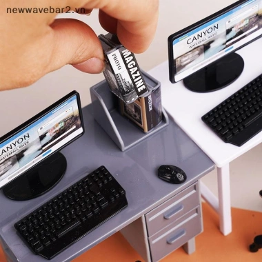 Bộ 1/12 Nhà Búp Bê Bàn Phím Máy Tính Thu Nhỏ – Bàn Ghế Trang Trí Nội Thất Phòng Học, Giá Ưu Đãi 83.325₫