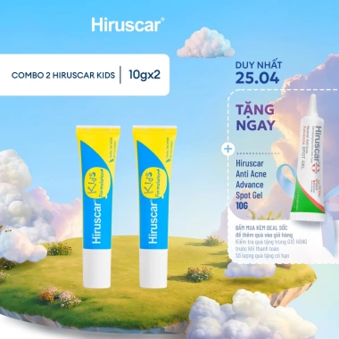 Bộ 2 Gel Hiruscar Kids 10g Giảm sẹo, vết thâm, ngứa trẻ em Giá 379.000