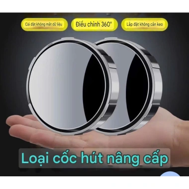 Bộ 2 Gương Cầu Lồi Kiểu Cốc Hút Viền Bạc Xoay 360°, Xóa Điểm Mù - Giá 60.000 2