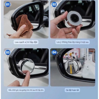 Bộ 2 Gương Cầu Lồi Kiểu Cốc Hút Viền Bạc Xoay 360°, Xóa Điểm Mù - Giá 60.000 7