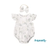 Bộ 2 Món Áo Liền Quần Cổ Tròn In Hoa Phối Bèo và Băng Đô Bé Gái 0-24 Tháng 4