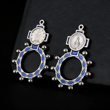 Bộ 2 món cổ điển Huy chương Đức Mẹ + Mặt dây chuyền kiểu nhẫn - Vòng cổ & vòng tay DIY sáng tạo, giá ưu đãi 45.650 VND 2
