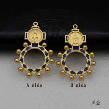 Bộ 2 món cổ điển Huy chương Đức Mẹ + Mặt dây chuyền kiểu nhẫn - Vòng cổ & vòng tay DIY sáng tạo, giá ưu đãi 45.650 VND 3