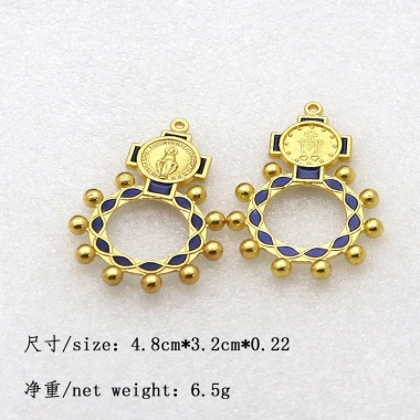 Bộ 2 món cổ điển Huy chương Đức Mẹ + Mặt dây chuyền kiểu nhẫn - Vòng cổ & vòng tay DIY sáng tạo, giá ưu đãi 45.650 VND 4