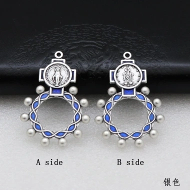 Bộ 2 món cổ điển Huy chương Đức Mẹ + Mặt dây chuyền kiểu nhẫn - Vòng cổ & vòng tay DIY sáng tạo, giá ưu đãi 45.650 VND 8