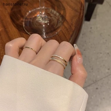 Bộ 2 Nhẫn Vòng Hở Hai Lớp Tráng Men Vintage Cá Tính Cho Nữ - Đơn Giản và Điều Chỉnh 3 Bộ 2 Nhẫn Vòng Hở Hai Lớp Tráng Men Vintage Cá Tính Cho Nữ - Đơn Giản và Điều Chỉnh 3