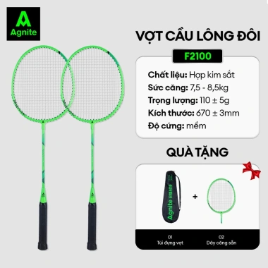 Bộ 2 vợt cầu lông DelixAgnite thế hệ mới - Giá chỉ 146.000đ, siêu bền, tặng túi đựng, nhiều mẫu mã