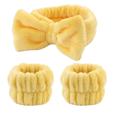 Bộ 3 Băng Đô Lông Cừu San Hô Thấm Hút Nước Rửa Mặt & Cổ Tay - Giá Ưu Đãi 43.200đ 4
