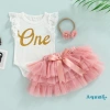 Bộ 3 Món Áo Liền Quần, Chân Váy, Băng Đô Ren Thời Trang Bé Gái - Giá 187k