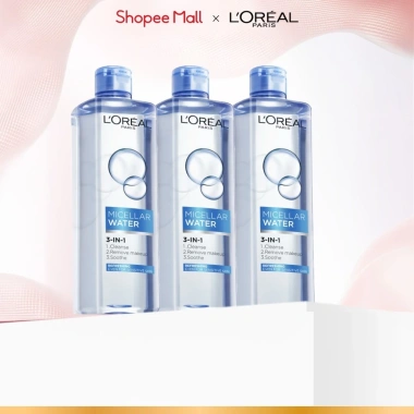 Bộ 3 nước tẩy trang đa năng 3-in-1 L'Oreal Paris Micellar 400ml - Dành cho da dầu, giá ưu đãi 533.000 VND