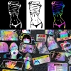Bộ 32 miếng dán JDM Anime phản quang chống thấm nước cho xe hơi - Decal tạo kiểu, dán cửa, thân xe, cửa sổ