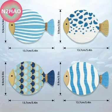 Bộ 4 Đế Lót Ly Gỗ Hình Cá Đánh Trứng Chịu Nhiệt Phụ Kiện Cà Phê và Trà, Giá 75.600₫ 8