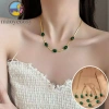 Bộ 4 Trang Sức Kim Cương Giả Xanh Vintage - Vòng Cổ Choker, Vòng Tay, Bông Tai - Sang Trọng, Phù Hợp Tiệc - 136.400₫