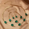 Bộ 4 Trang Sức Kim Cương Giả Xanh Vintage - Vòng Cổ Choker, Vòng Tay, Bông Tai - Sang Trọng, Phù Hợp Tiệc - 136.400₫ 5