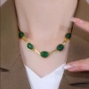 Bộ 4 Trang Sức Kim Cương Giả Xanh Vintage - Vòng Cổ Choker, Vòng Tay, Bông Tai - Sang Trọng, Phù Hợp Tiệc - 136.400₫ 7