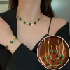 Bộ 4 Trang Sức Kim Cương Giả Xanh Vintage - Vòng Cổ Choker, Vòng Tay, Bông Tai - Sang Trọng, Phù Hợp Tiệc - 136.400₫ 9