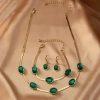 Bộ 4 Trang Sức Kim Cương Giả Xanh Vintage - Vòng Cổ Choker, Vòng Tay, Bông Tai - Sang Trọng, Phù Hợp Tiệc - 136.400₫ 10