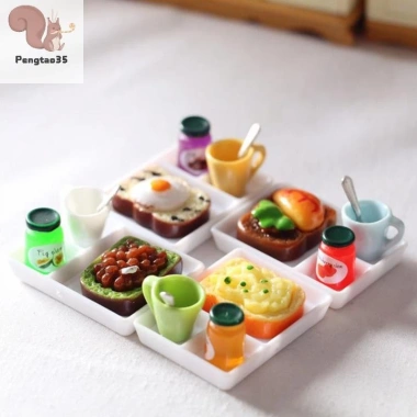 Bộ 5 Cái Đĩa Bánh Mì, Mứt, Muỗng, Cốc Nhà Búp Bê COD – Giá 54.230₫