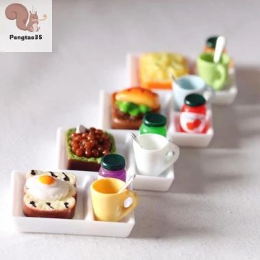 Bộ 5 Cái Đĩa Bánh Mì, Mứt, Muỗng, Cốc Nhà Búp Bê COD – Giá 54.230₫