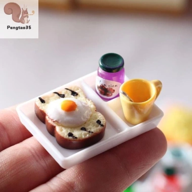 Bộ 5 Cái Đĩa Bánh Mì, Mứt, Muỗng, Cốc Nhà Búp Bê COD – Giá 54.230₫