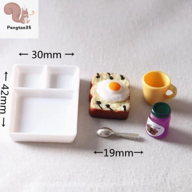 Bộ 5 Cái Đĩa Bánh Mì, Mứt, Muỗng, Cốc Nhà Búp Bê COD – Giá 54.230₫