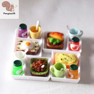 Bộ 5 Cái Đĩa Bánh Mì, Mứt, Muỗng, Cốc Nhà Búp Bê COD – Giá 54.230₫