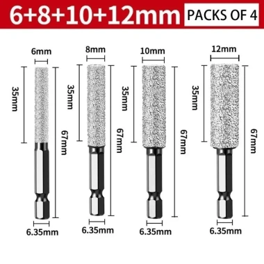 Bộ 5 mũi khoan kim cương chuôi lục giác 6-12mm cho gạch men, đá cẩm thạch, đá hoa cương - Giá ưu đãi 89.046₫ 8 Bộ 5 mũi khoan kim cương chuôi lục giác 6-12mm cho gạch men, đá cẩm thạch, đá hoa cương - Giá ưu đãi 89.046₫ 8