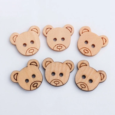 Bộ 5 nút gỗ mini hình mặt gấu xinh xinh – giá 11.000₫, phụ kiện dễ thương