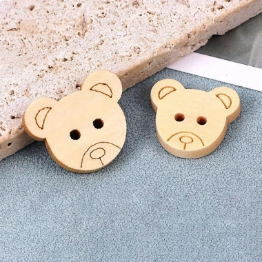 Bộ 5 nút gỗ mini hình mặt gấu xinh xinh – giá 11.000₫, phụ kiện dễ thương