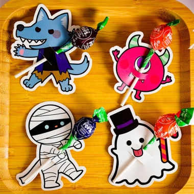 Bộ 50 Thẻ Giấy Halloween Hình Ma Bí Ngô, Kẹo & Kẹo Mút - Chỉ 56.100₫