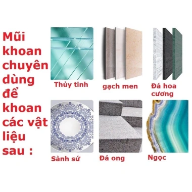 Bộ 6 mũi khoan khoét khô chuyên kính 6-12mm, phù hợp gạch men, đá granite, chuôi lục giác 6.35mm, giảm giá đặc biệt 72.000₫ 6 Bộ 6 mũi khoan khoét khô chuyên kính 6-12mm, phù hợp gạch men, đá granite, chuôi lục giác 6.35mm, giảm giá đặc biệt 72.000₫ 6