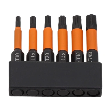 Bộ 6 mũi tuốc nơ vít Torx 50mm, 14 chân T10‑T40 – Bền bì, Giá ưu đãi 81.400₫ 6