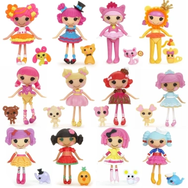 Bộ 8 Búp Bê Lalaloopsy Mini 8cm + Thú Cưng Phụ Kiện - Đồ Chơi Thời Trang Trẻ Em