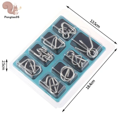 Bộ 8 Đồ Chơi Xếp Hình Kim Loại IQ Mind Brain Teaser - Giá 65.890₫, Giảm Xẻ COD