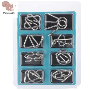Bộ 8 Đồ Chơi Xếp Hình Kim Loại IQ Mind Brain Teaser - Giá 65.890₫, Giảm Xẻ COD