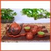 Bộ ấm chén đắp hoa, khay lá gốm Bát Tràng - Bộ trà sang trọng, giá chỉ 210.000