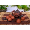 Bộ ấm chén đắp hoa, khay lá gốm Bát Tràng - Bộ trà sang trọng, giá chỉ 210.000 2