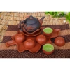 Bộ ấm chén đắp hoa, khay lá gốm Bát Tràng - Bộ trà sang trọng, giá chỉ 210.000 5