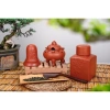 Bộ ấm chén đắp hoa, khay lá gốm Bát Tràng - Bộ trà sang trọng, giá chỉ 210.000 8