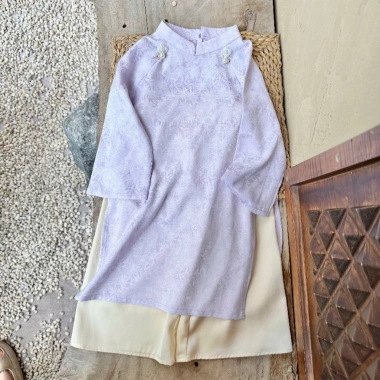 Bộ áo dài Họa Mi Cúc chi lụa gấm xinh xắn cho mẹ và bé áo dài Tết 2.026 giá 425.000₫ 6