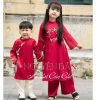 Bộ áo dài Nguyên Đán Cúc Chi bé gái size 8-44kg tơ lụa mềm mịn áo dài Tết 500.000 VND 5