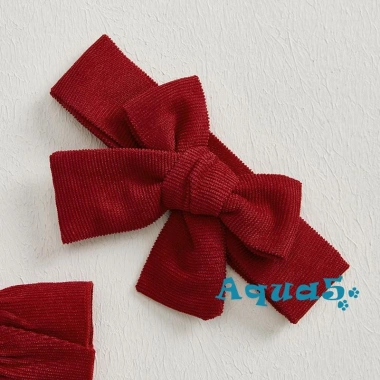 Bộ áo liền quần bé gái 2 mảnh Aqua Christmas, tay áo bay, thêu nai sừng tấm, kèm băng đô - Giá ưu đãi 192k